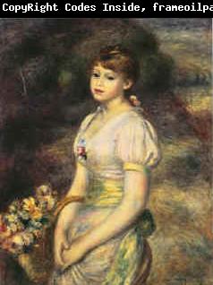 Pierre Renoir Young Girl with Flowers